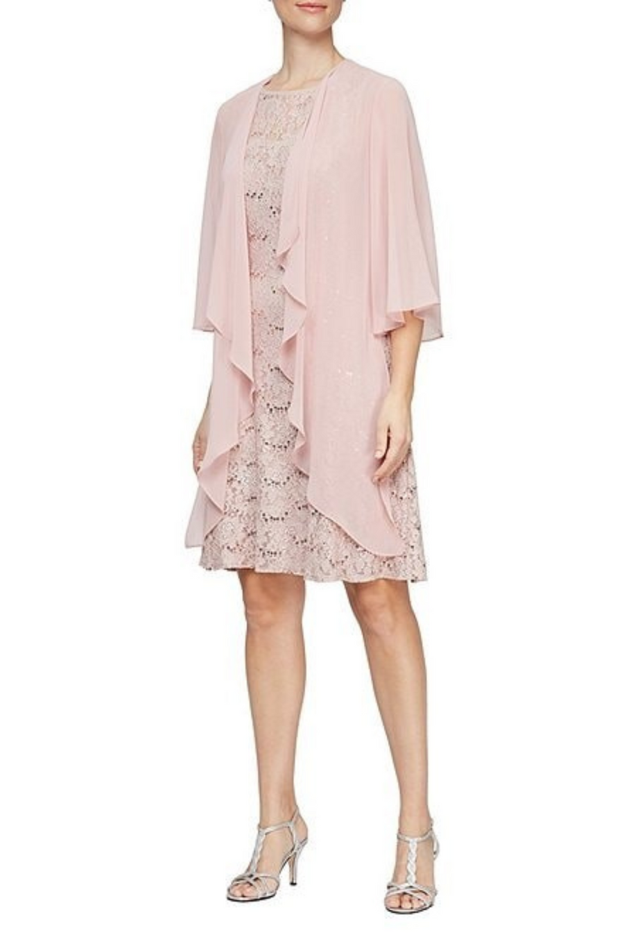 فستان جاكيت طويل ومنخفض مقاس كبير من مجموعة Blush 20W SL Fashions 9419437 للبيع