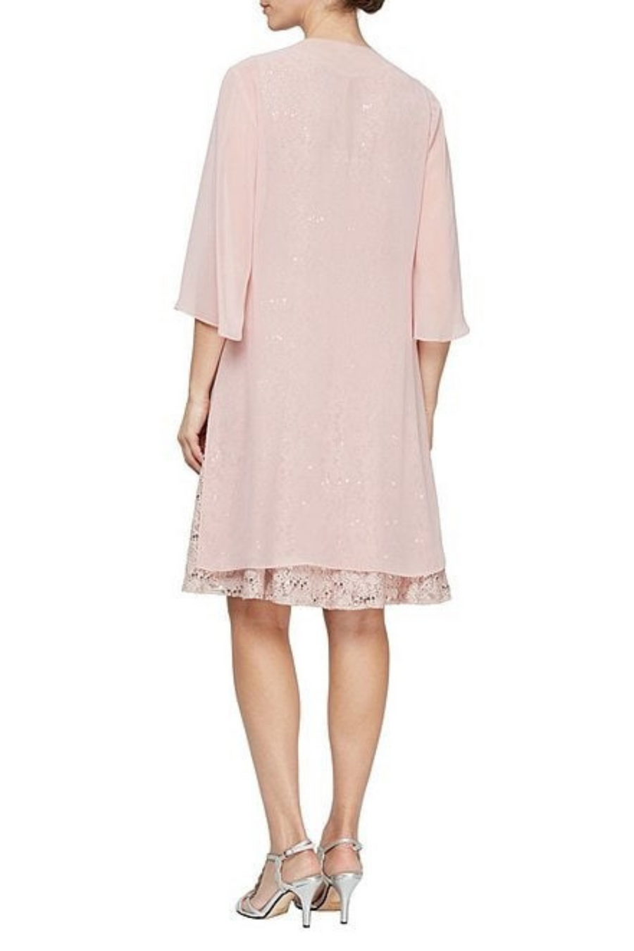 فستان جاكيت طويل ومنخفض مقاس كبير من مجموعة Blush 20W SL Fashions 9419437 للبيع