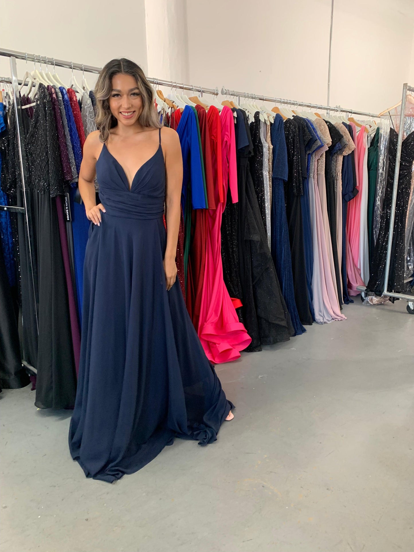 Spaghetti Strap Long Formal Dress Size 8 - The Dress Outlet