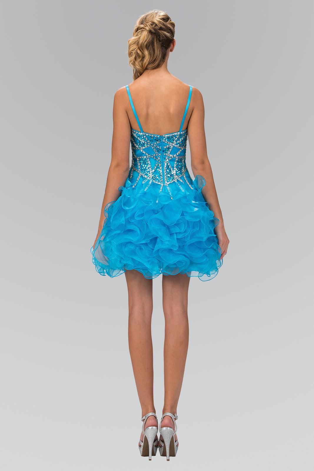 Spaghetti Strap Short Cocktail Dress - The Dress Outlet