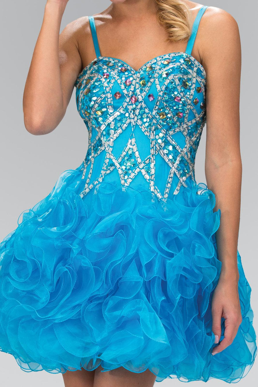 Spaghetti Strap Short Cocktail Dress - The Dress Outlet