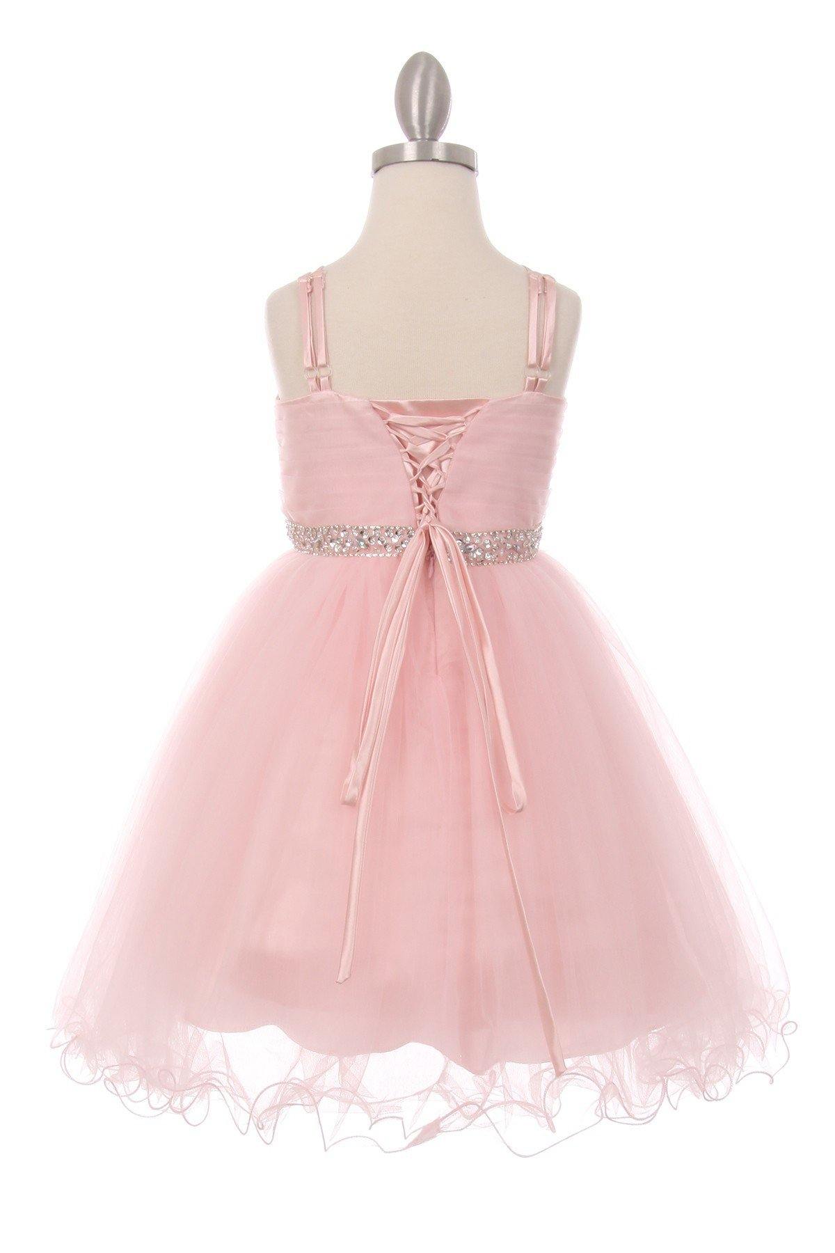 Spaghetti Strap Short Tulle Party Dress Flower Girl - The Dress Outlet Cinderella Couture