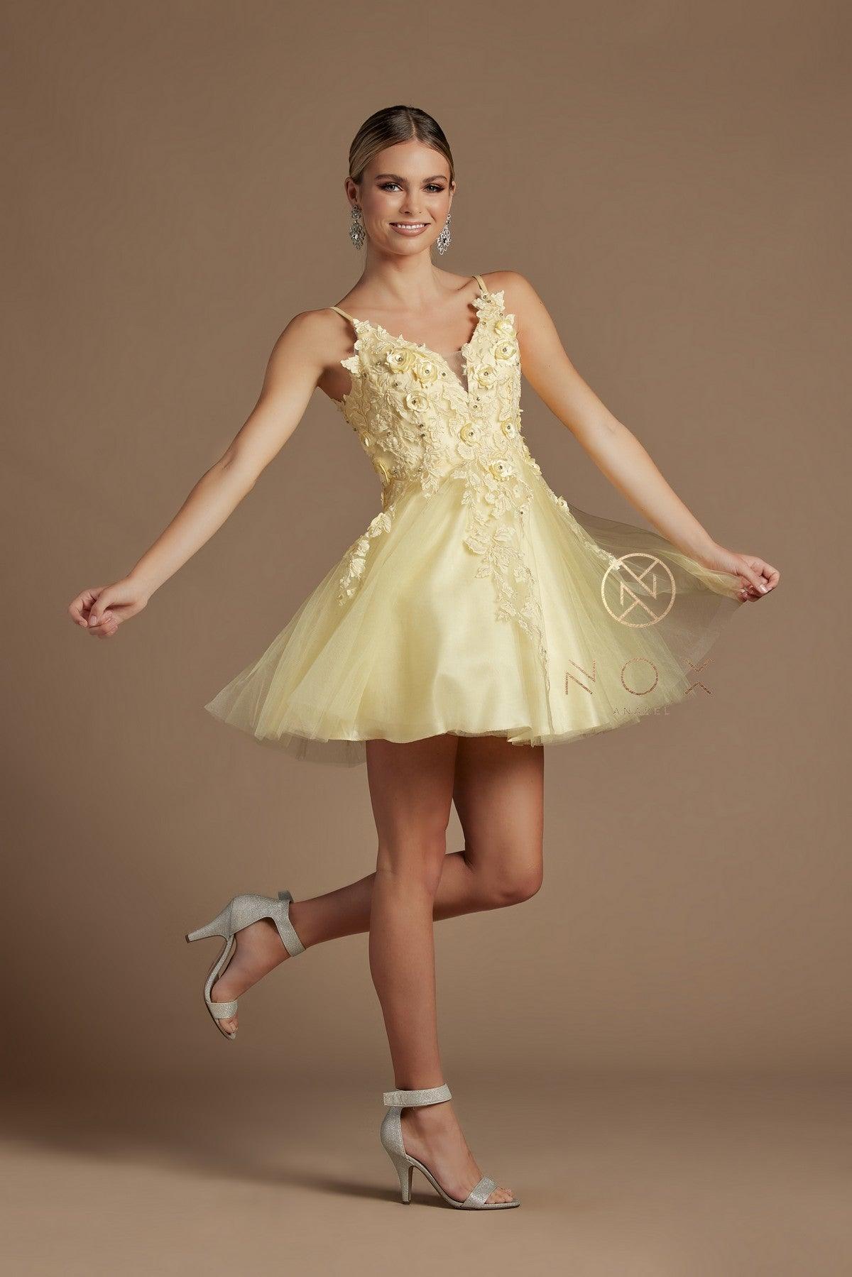 Spaghetti Straps Short Homecoming Dress - The Dress Outlet