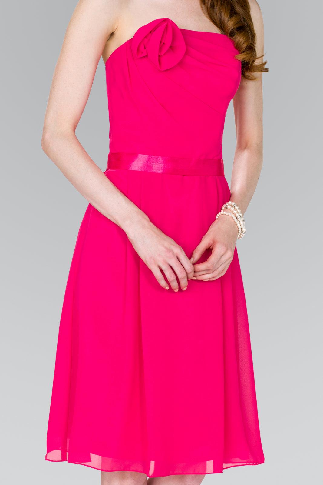 Strapless Chiffon Short Cocktail Dress - The Dress Outlet