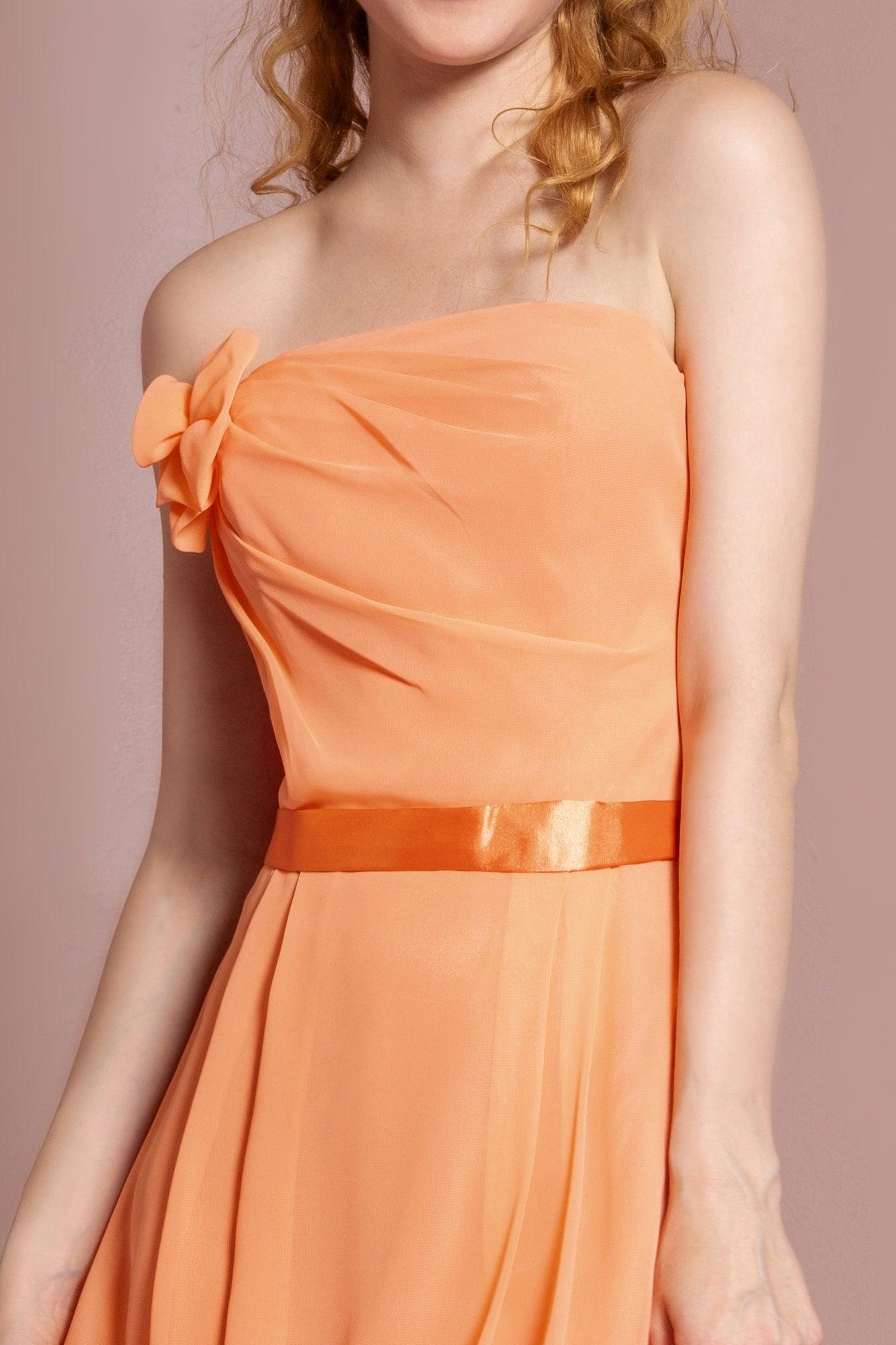 Strapless Chiffon Short Cocktail Dress - The Dress Outlet