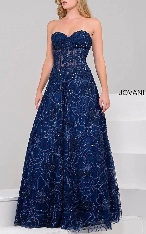 Strapless Long Formal Lace Dress 14913 - The Dress Outlet