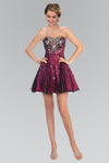 Strapless Sequined Short Prom Dress - The Dress Outlet
