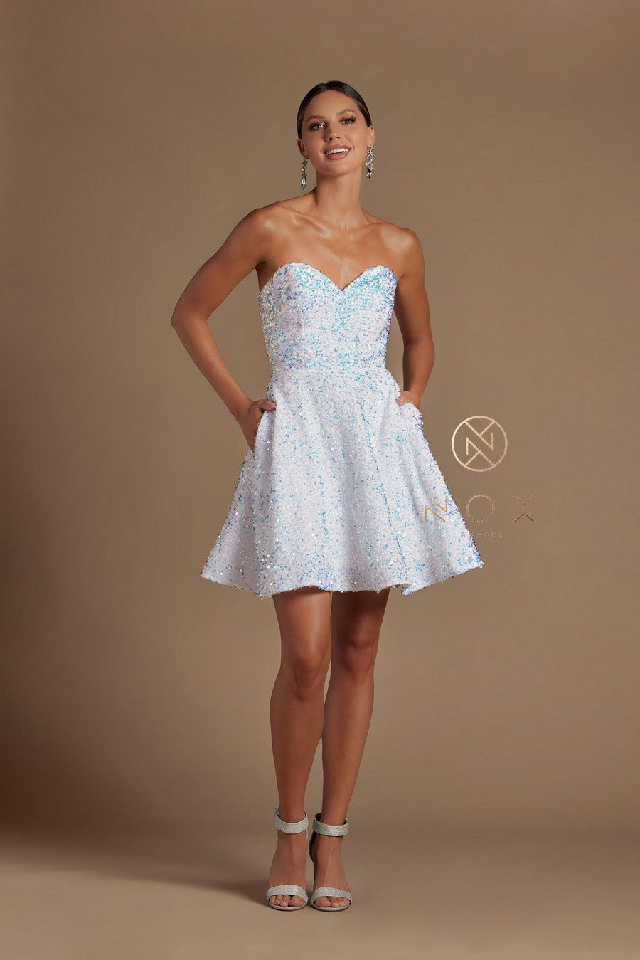 Strapless Sequins Short Homecoming Dress - The Dress Outlet