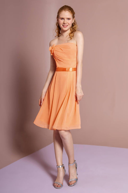 Strapless Short Formal Dress Bridesmaid - The Dress Outlet Elizabeth K