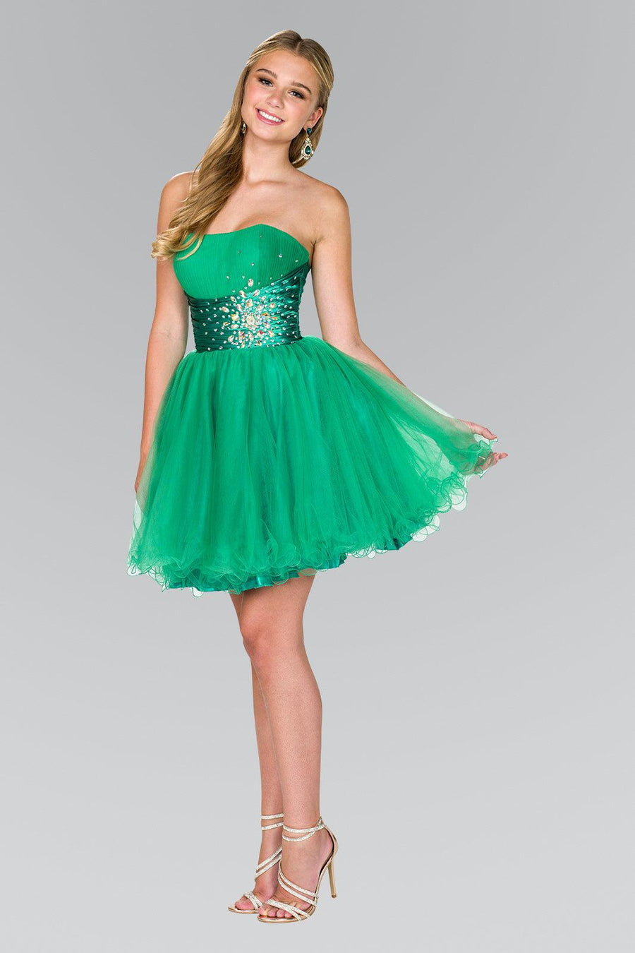 Strapless Short Tulle Prom Dress - The Dress Outlet