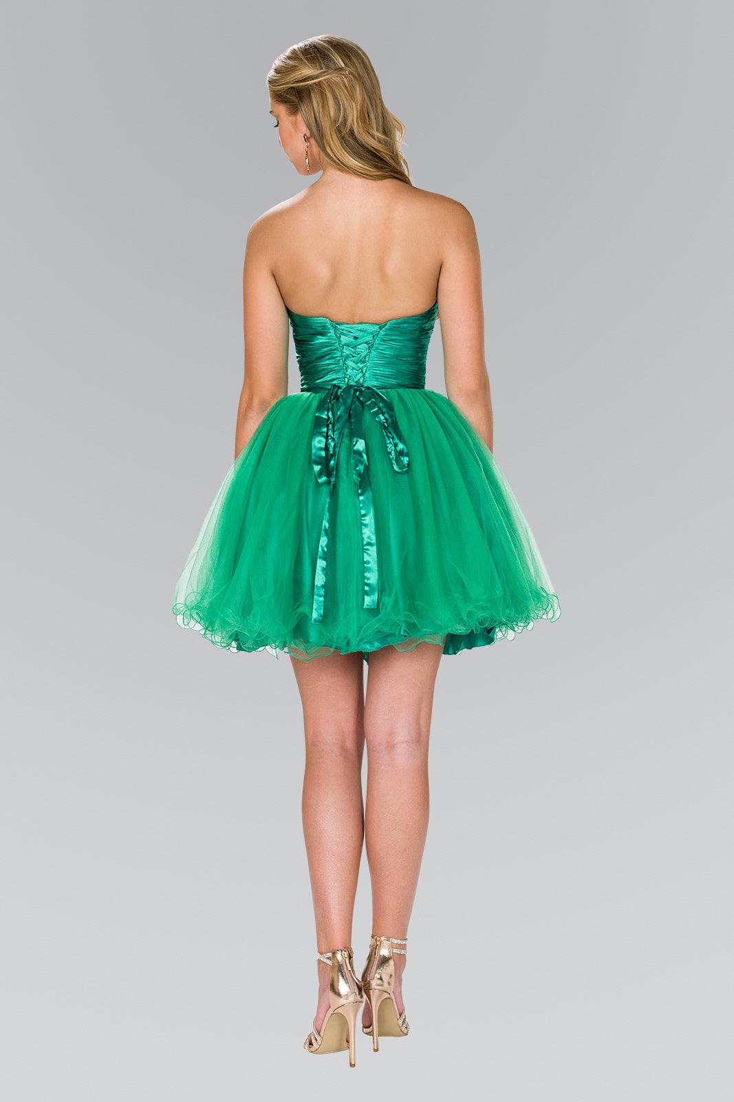 Strapless Short Tulle Prom Dress - The Dress Outlet