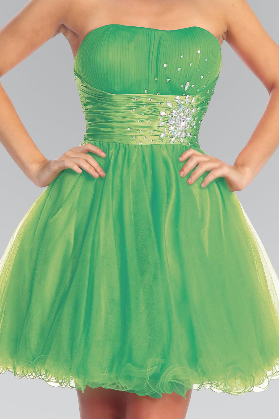 Strapless Short Tulle Prom Dress - The Dress Outlet