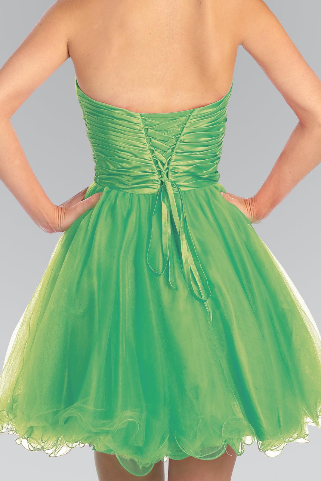 Strapless Short Tulle Prom Dress - The Dress Outlet