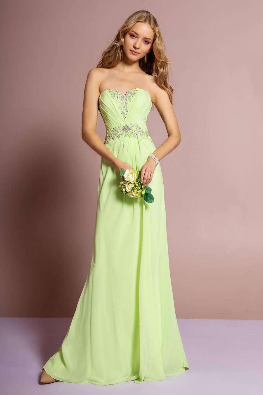 Strapless Sweetheart Long Formal Dress - The Dress Outlet Elizabeth K