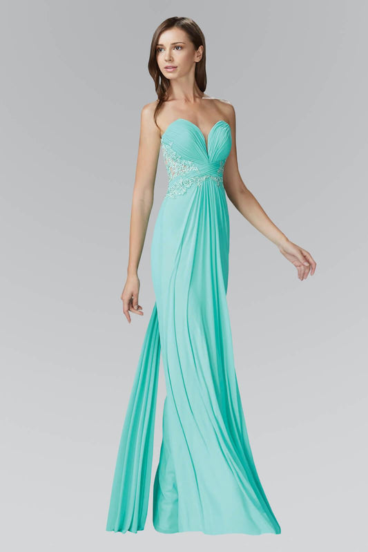 Strapless Sweetheart Long Prom Dress Formal - The Dress Outlet Elizabeth K