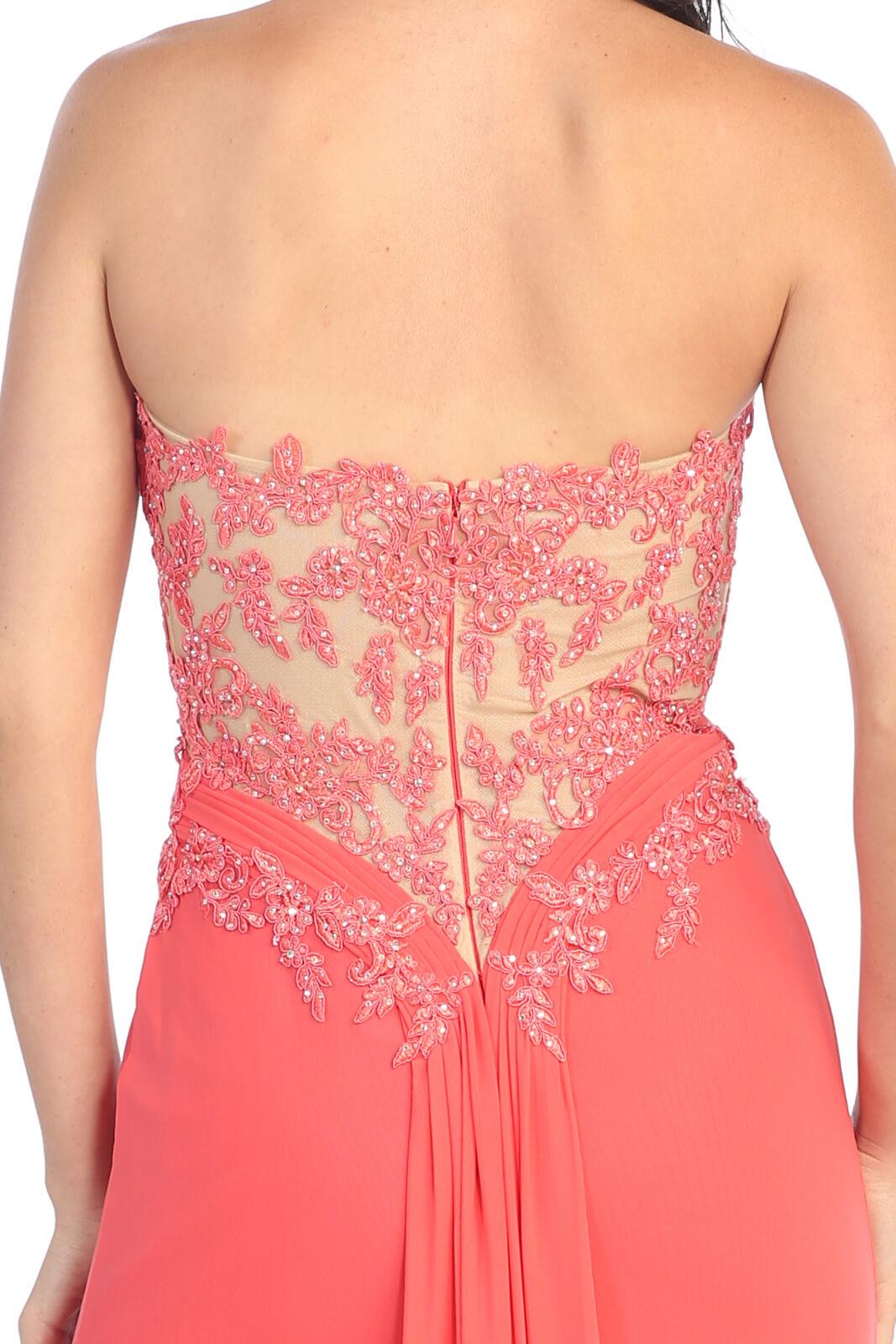 Strapless Sweetheart Long Prom Dress Formal - The Dress Outlet Elizabeth K