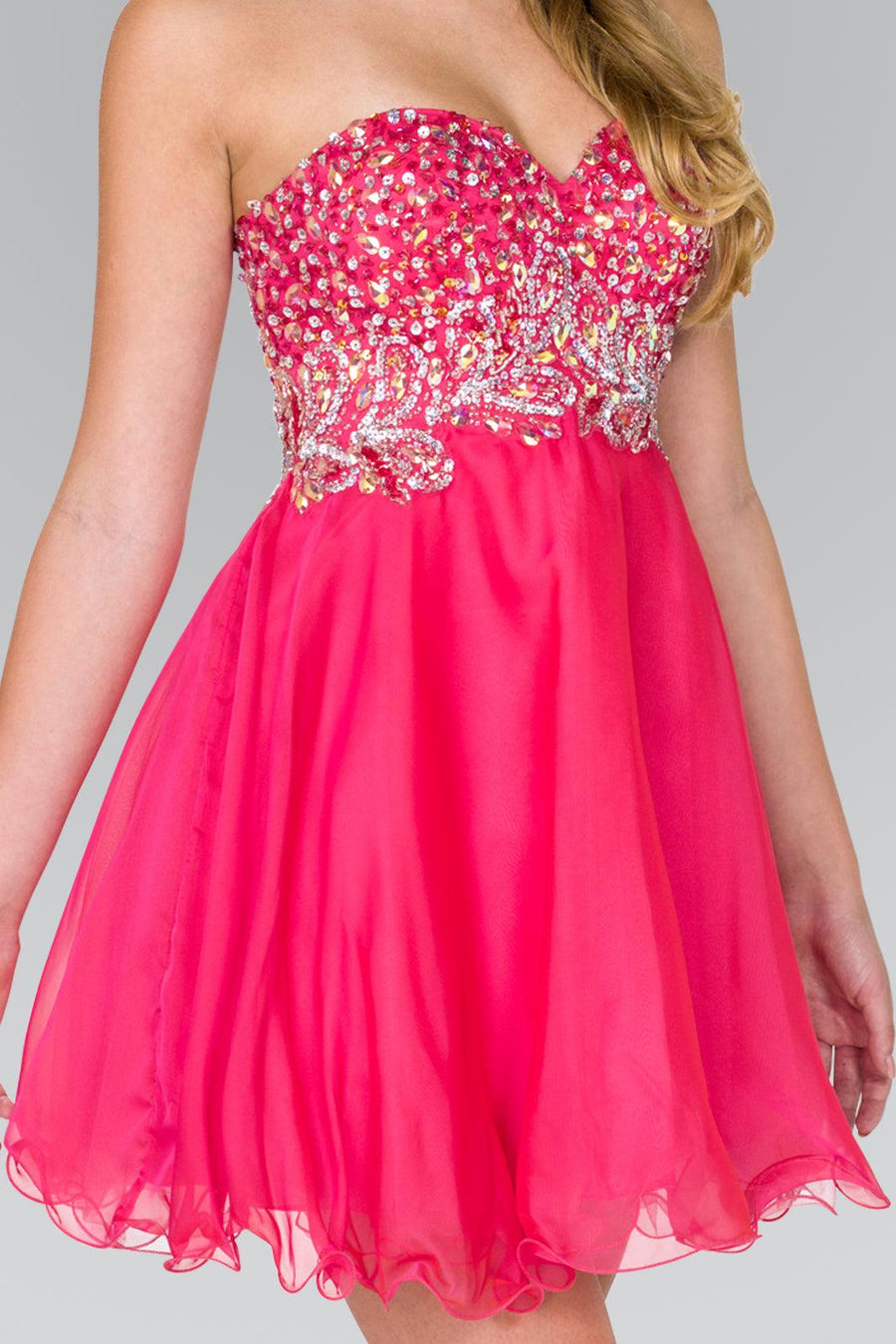 Strapless Sweetheart Short Prom Dress - The Dress Outlet