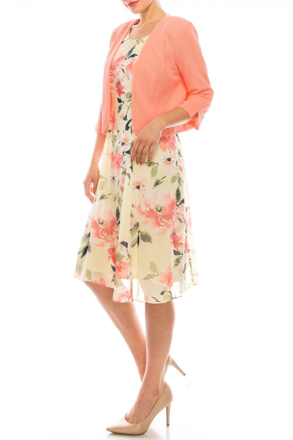 Studio One Floral Printed Two Piece Jacket Dress - The Dress Outlet