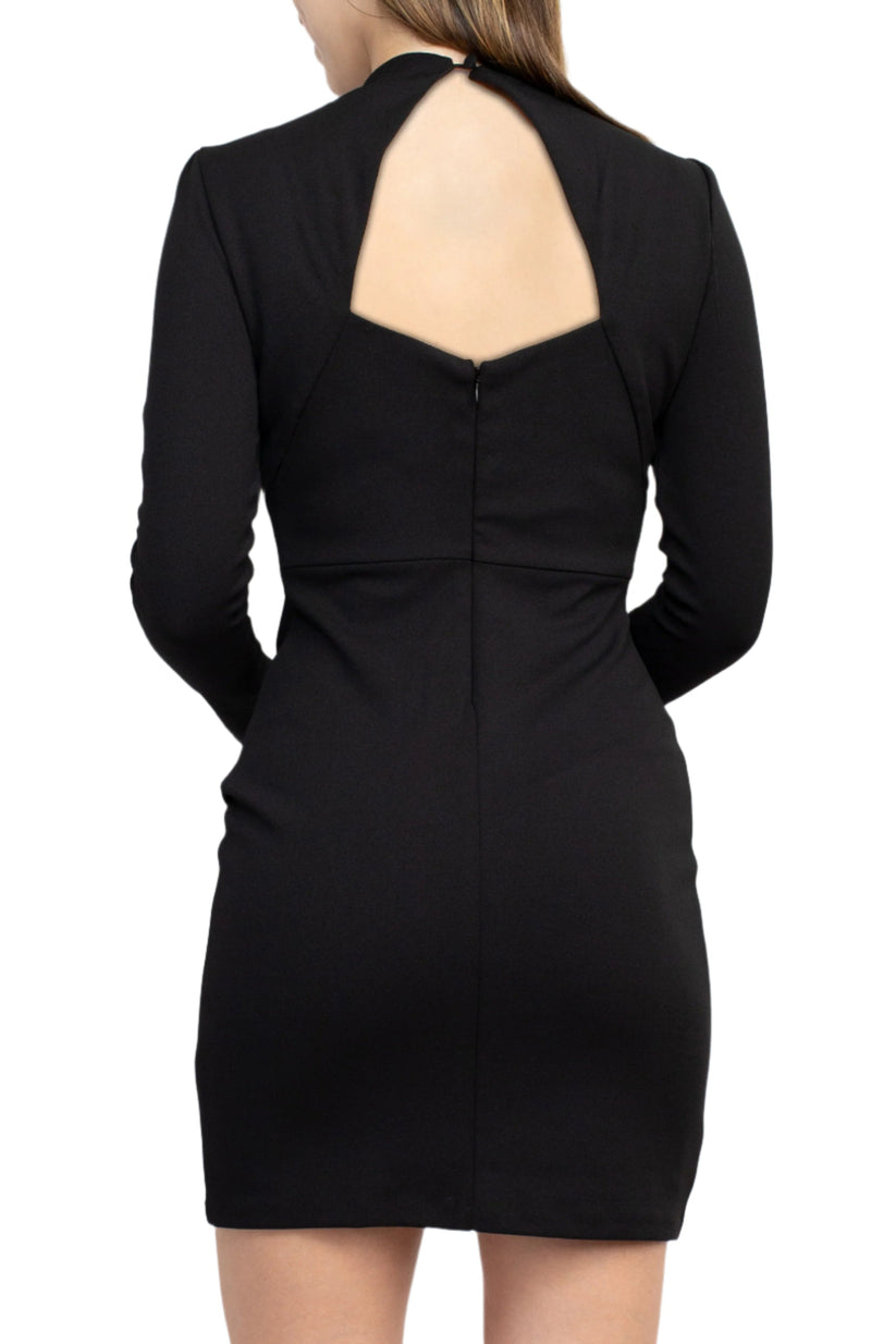 Cocktail Dresses Long Sleeve Fitted Short Cocktail Dress Black