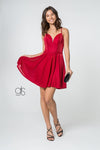 Sweetheart Neckline A-Line Short Dress w/ Pocket - The Dress Outlet Elizabeth K
