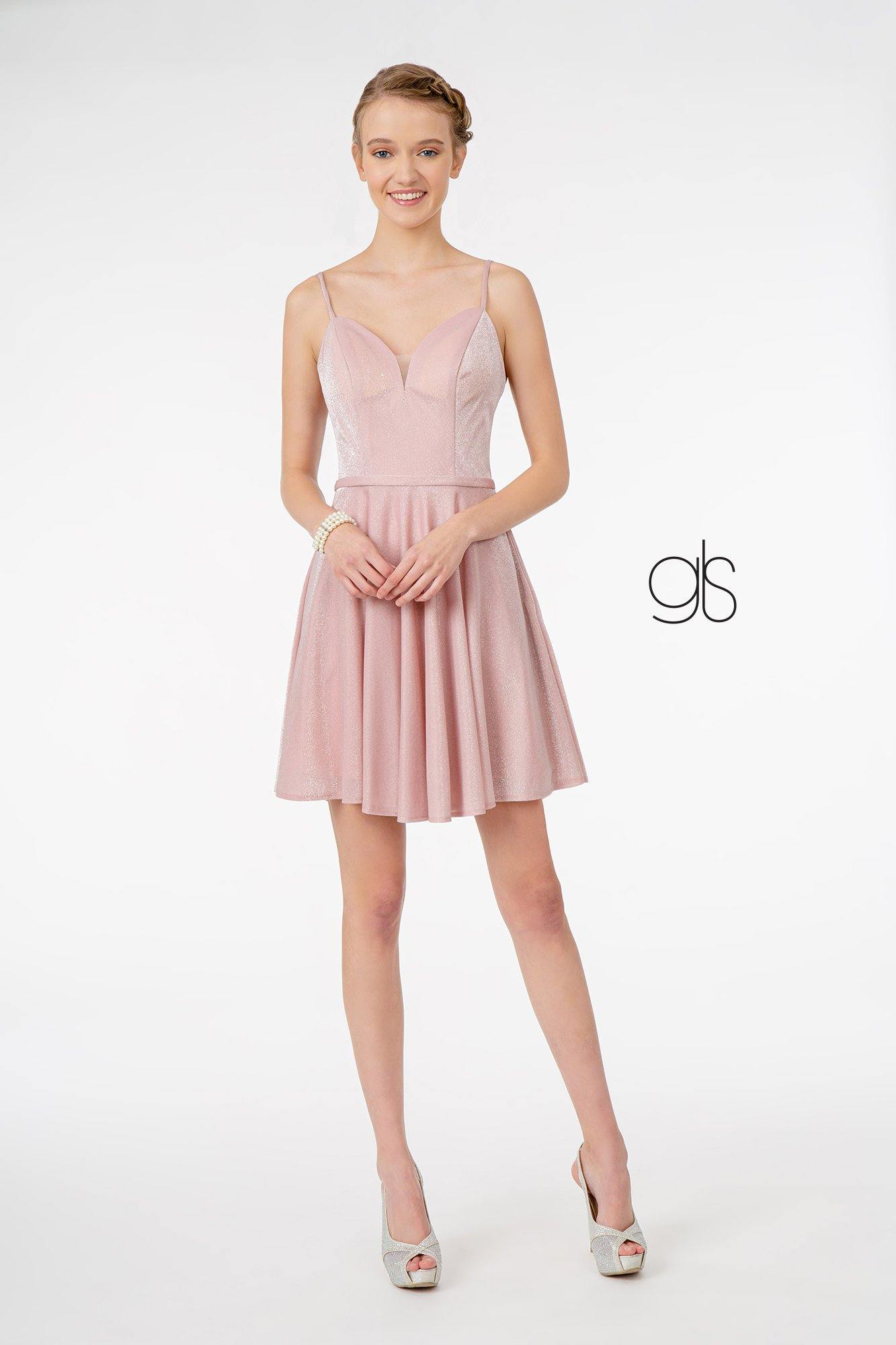 Sweetheart Neckline A-Line Short Dress w/ Pocket - The Dress Outlet Elizabeth K