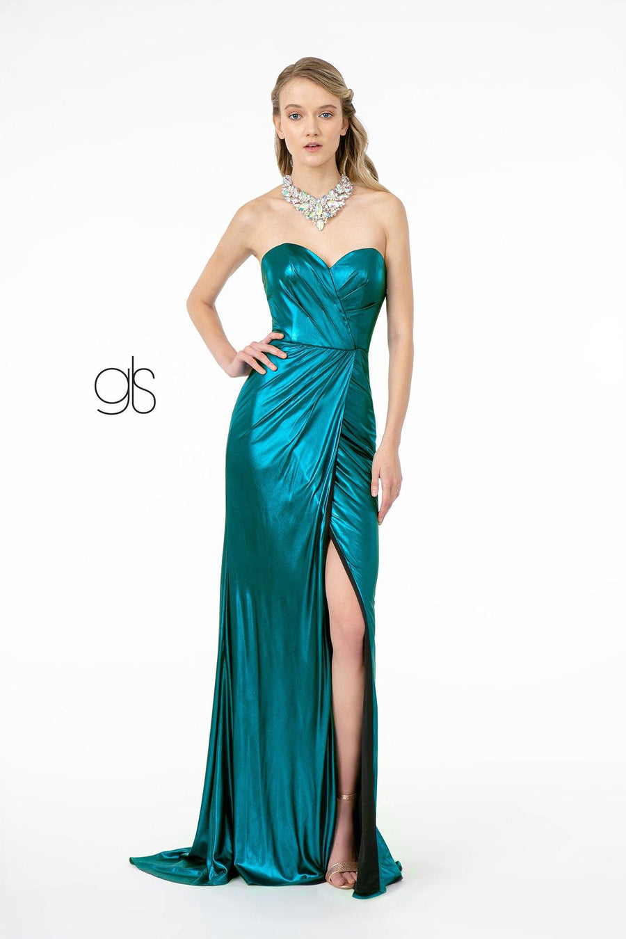 Sweetheart Ruched Mermaid Long Prom Dress - The Dress Outlet Elizabeth K