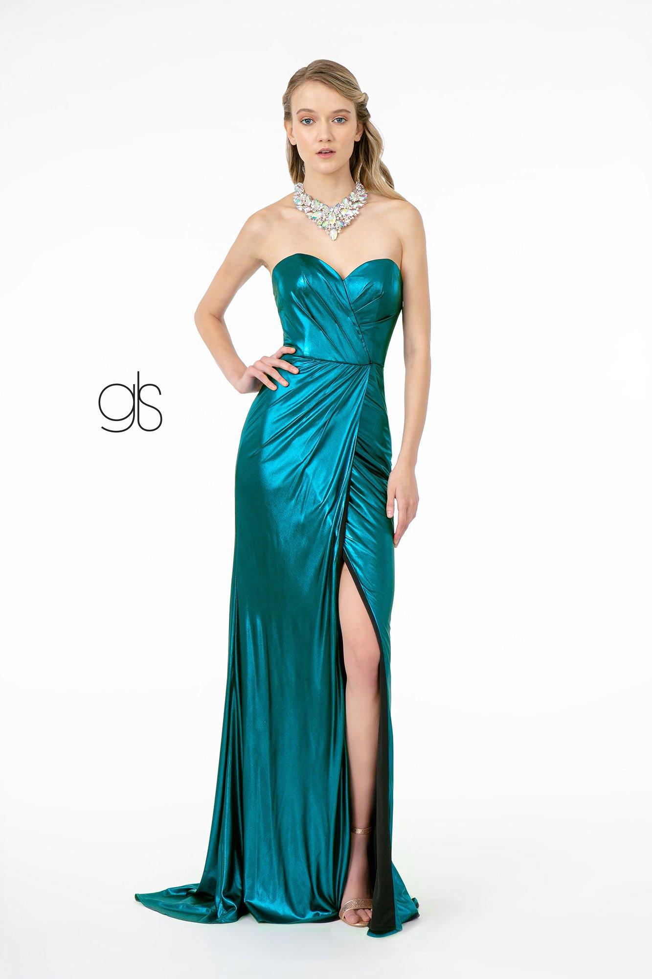 Sweetheart Ruched Mermaid Long Prom Dress - The Dress Outlet Elizabeth K
