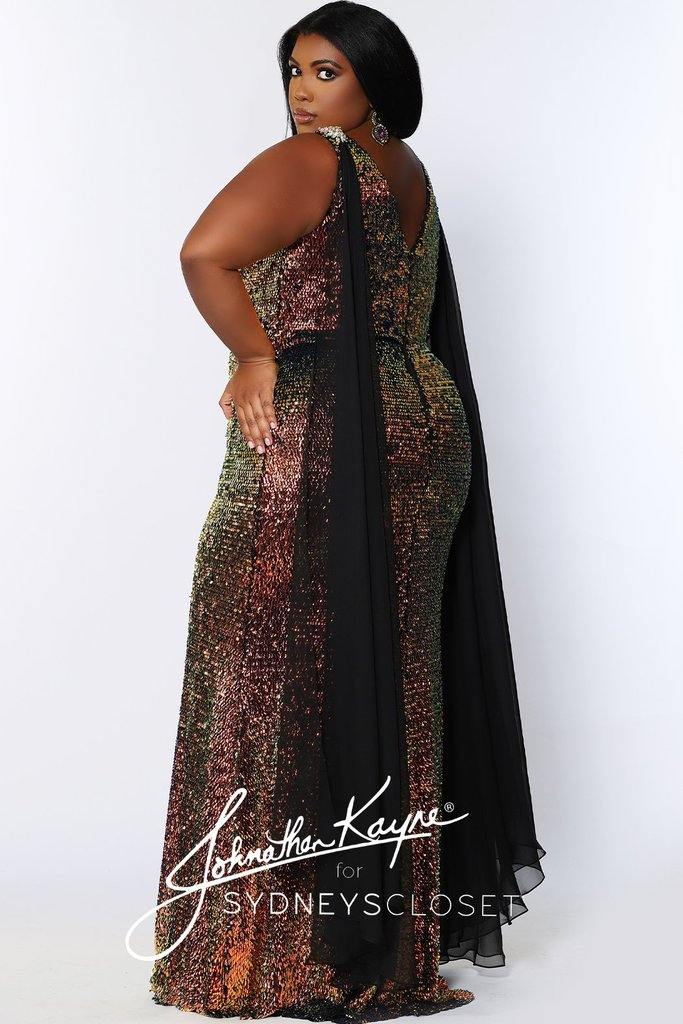 Sydneys Closet Sequin Long Fitted Prom Dress - The Dress Outlet