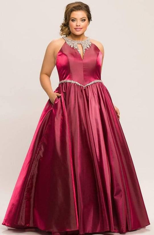 Sydneys Closet Plus Size Long Prom Dress - The Dress Outlet