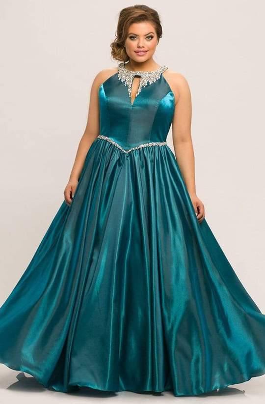 Sydneys Closet Plus Size Long Prom Dress - The Dress Outlet