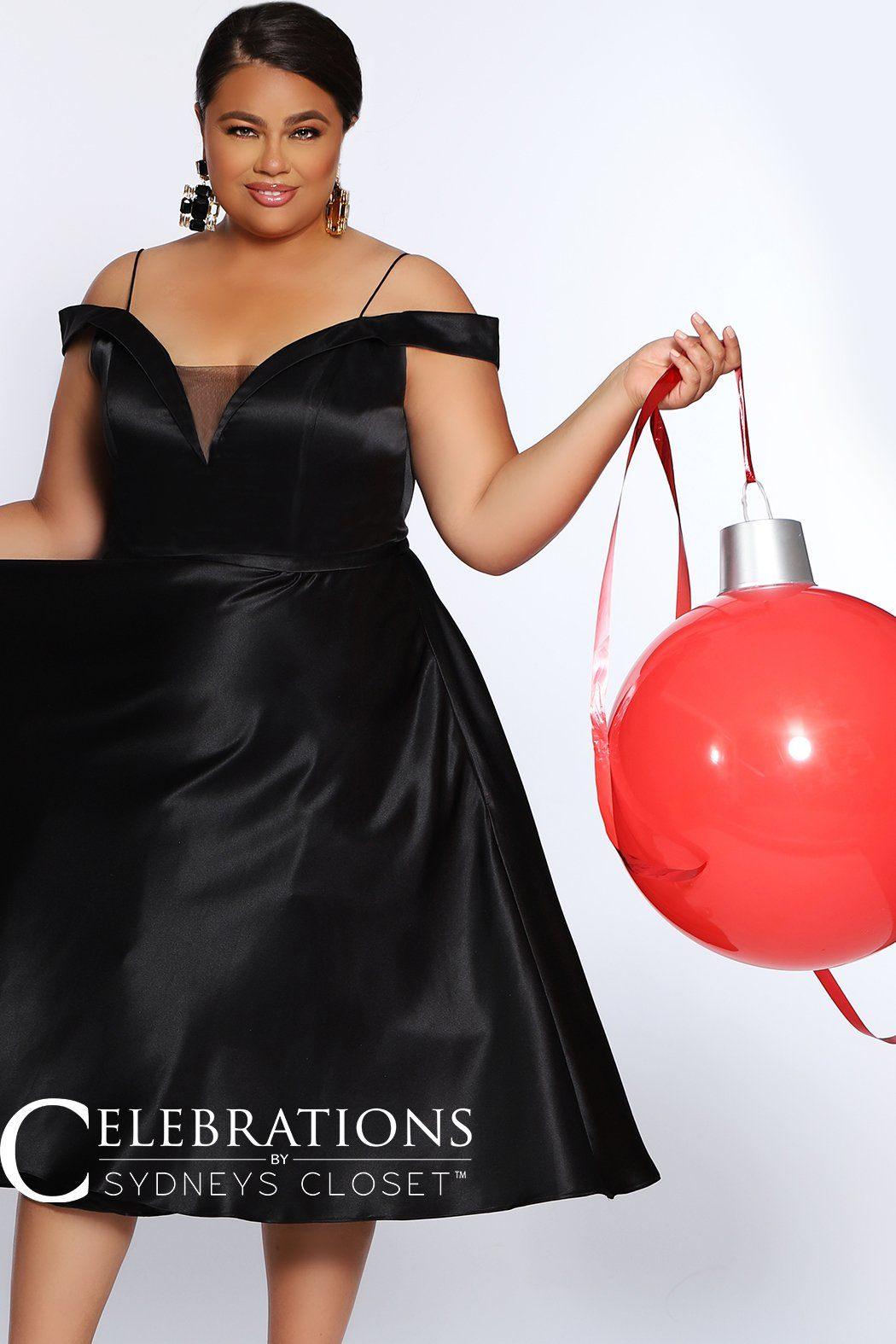 Sydneys Closet Short Off Shoulder Cocktail Dress - The Dress Outlet