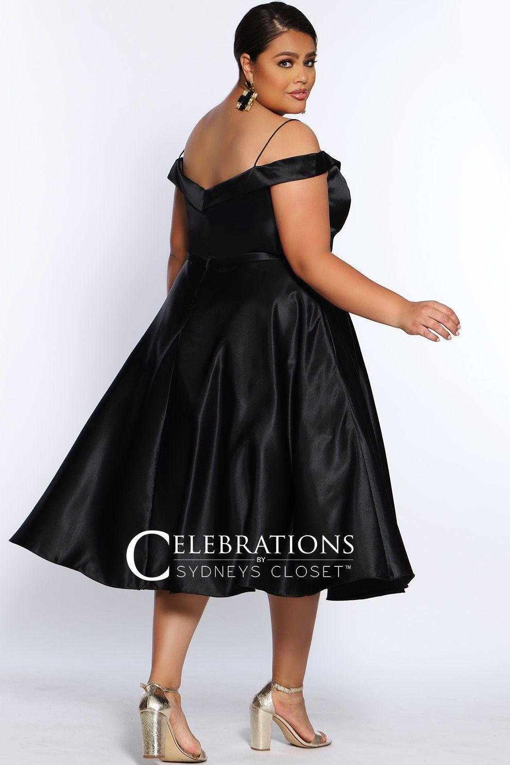 Sydneys Closet Short Off Shoulder Cocktail Dress - The Dress Outlet