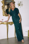 Mother of the Bride Dresses Long Mother of the Bride Sequin Formal Dress Emerald