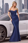 Prom Dresses Fitted Long Formal Evening Prom Dress Navy