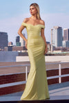 Prom Dresses Fitted Long Formal Evening Prom Dress Pale Yellow