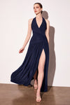 Prom Dresses Formal Long Slit Prom Dress Navy