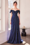 Prom Dresses Glitter Long Prom Formal Ruffle Dress Navy