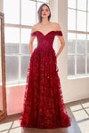 Prom Dresses A Line Long Glitter Print Formal Prom Dress Burgundy