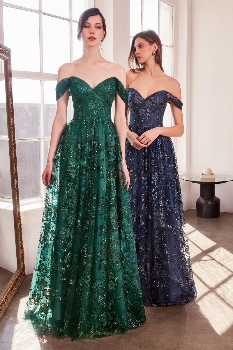 Prom Dresses A Line Long Glitter Print Formal Prom Dress Emerald