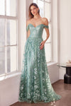Prom Dresses A Line Long Glitter Print Formal Prom Dress Sage