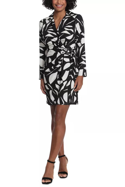 Cocktail Dresses Short A Line Cocktail Print Dress Black White