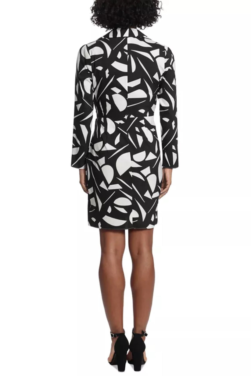 Cocktail Dresses Short A Line Cocktail Print Dress Black White