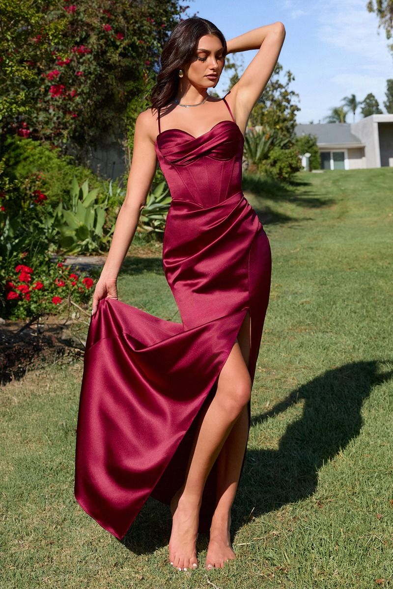 Prom Dresses Prom Long Formal Fitted Evening Dress Burgundy