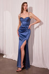 Prom Dresses Prom Long Formal Fitted Evening Dress Soft Navy