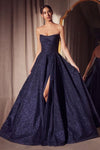 Prom Dresses Prom Long Glitter A Line Formal Gown Navy
