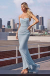 Prom Dresses Fitted Long Formal Evening Gown Light Blue