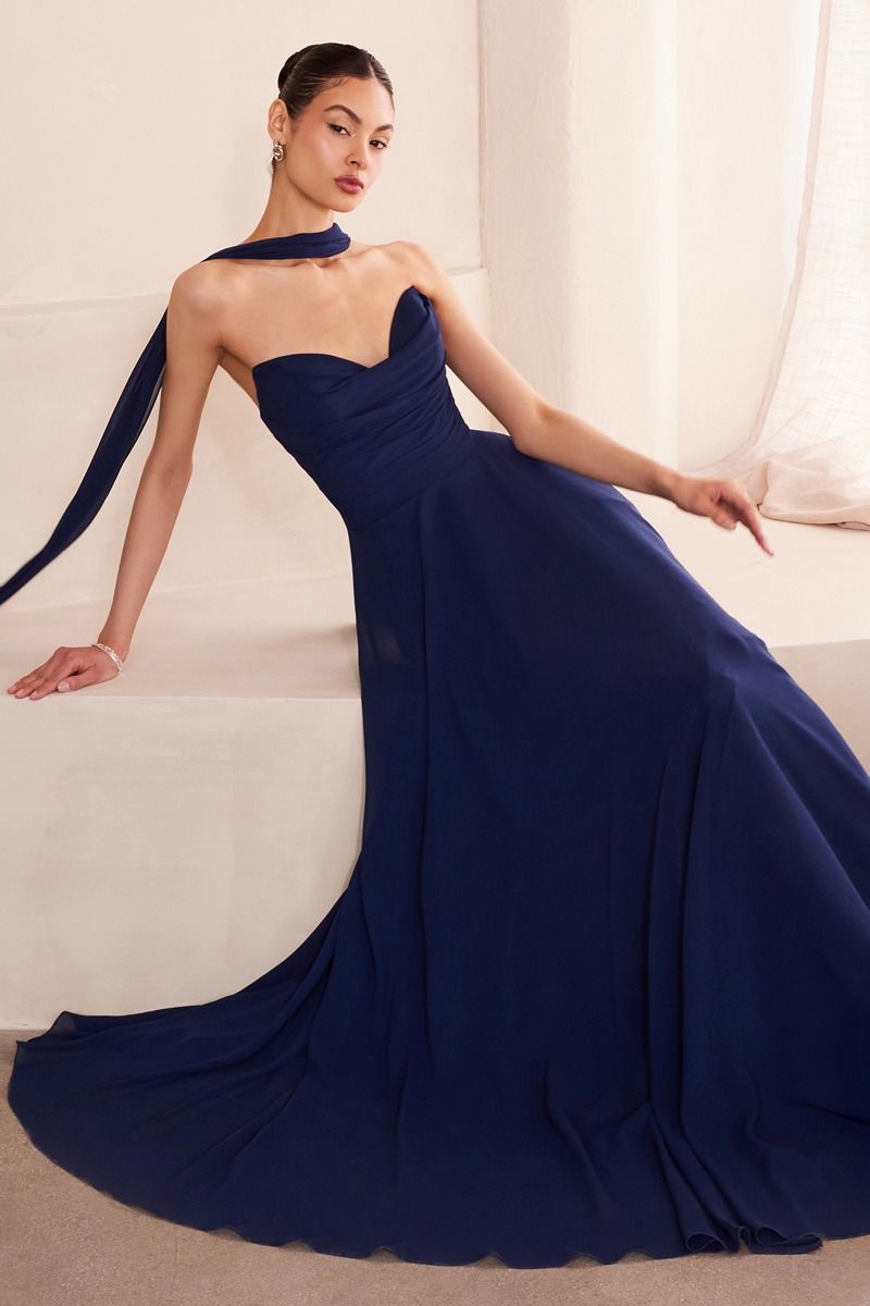 Formal Dresses Long A Line Formal Dress Navy