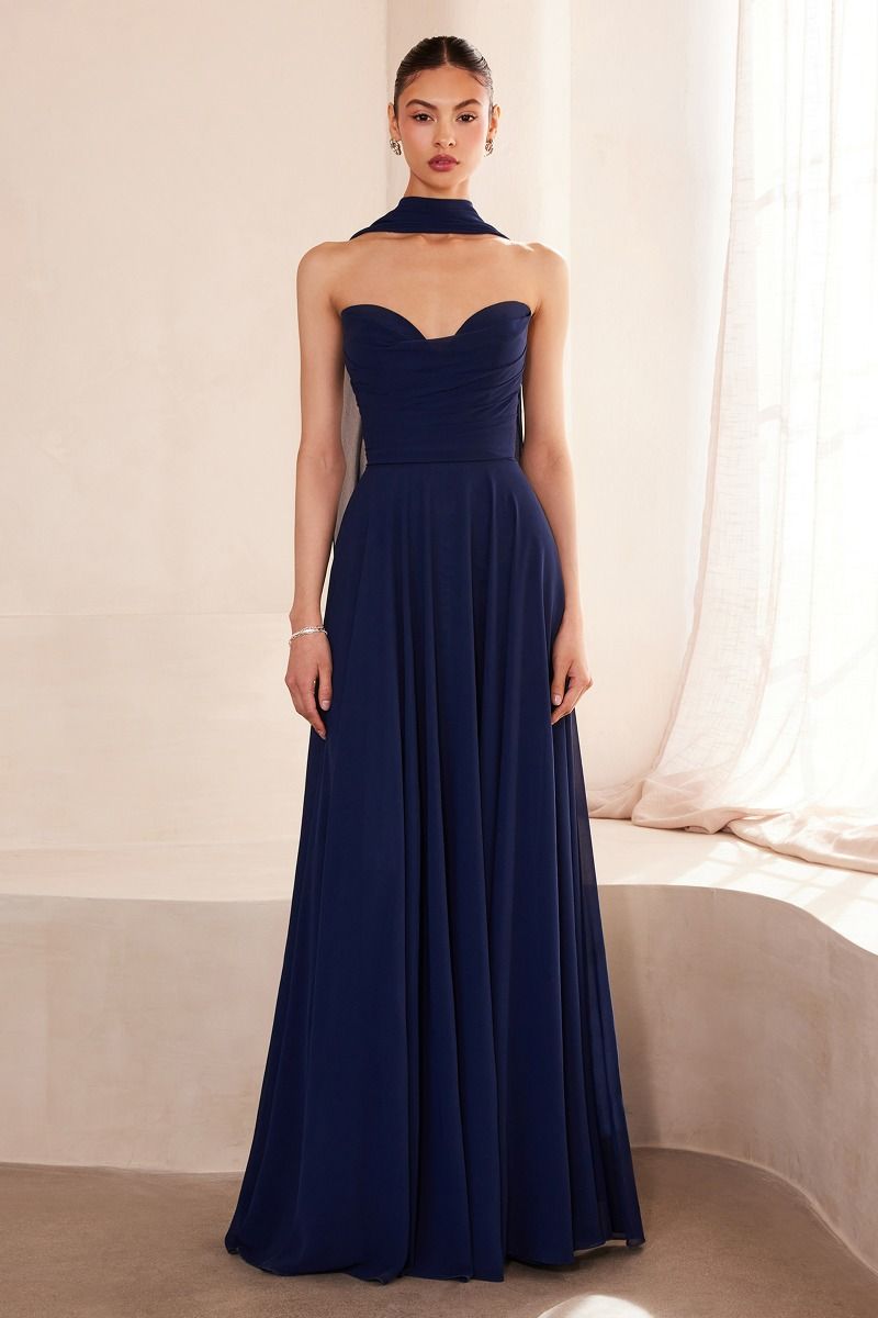 Formal Dresses Long A Line Formal Dress Navy