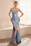 Prom Dresses Formal Long Fitted Evening Prom Dress Dusty Blue