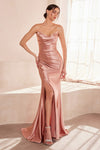Prom Dresses Formal Long Fitted Evening Prom Dress Rose Gold